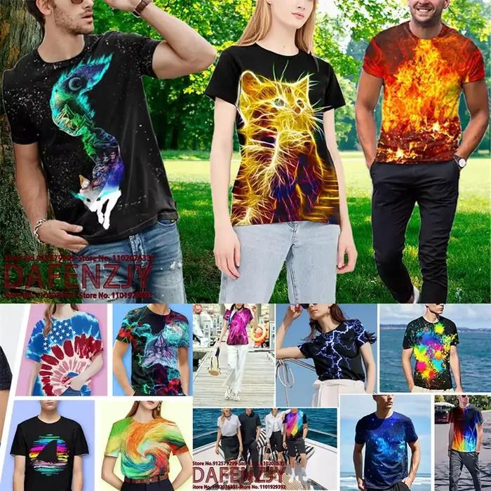 Personnalisez votre exclusif t-shirt imprimé en 3D pour hommes mode Hip Hop à manches courtes hauts