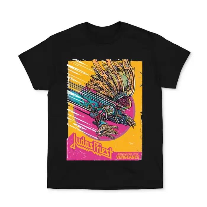 JUDAS PRIEST Band T-shirt à manches courtes vêtements européens et américains en métal Rock T-shirts unisexes à col rond pour hommes et femmes