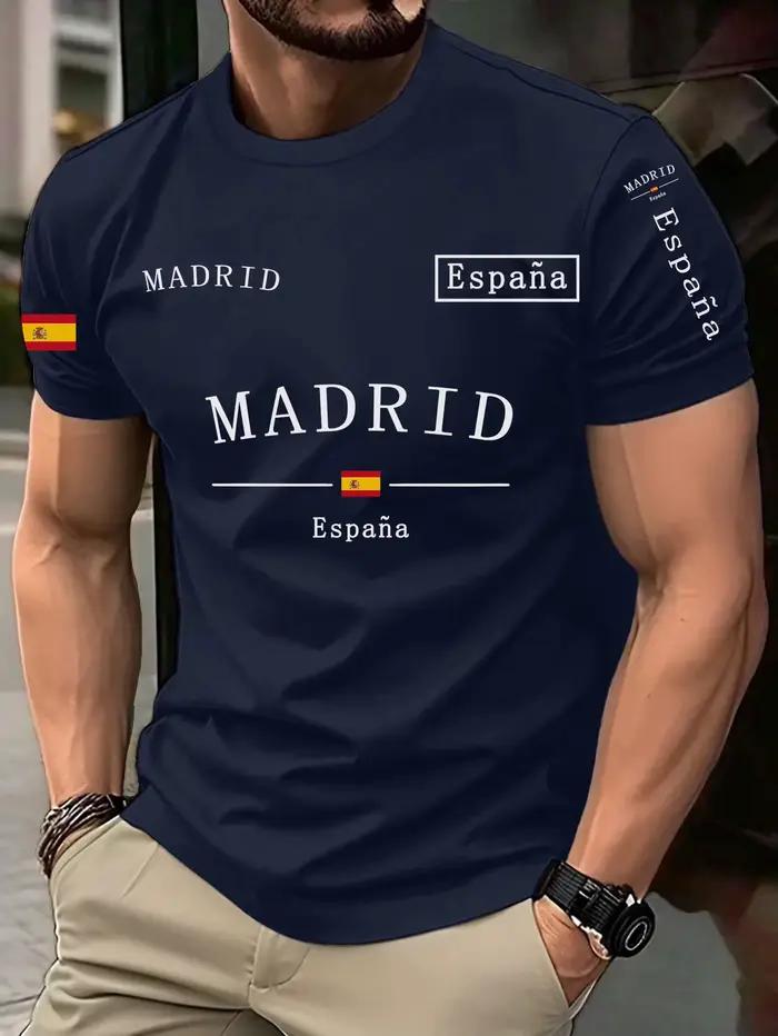 Drapeau espagnol imprimé 100% coton Cool hommes femmes T-shirt été automne quotidien Sports de plein air fête décontracté ample rue à manches courtes
