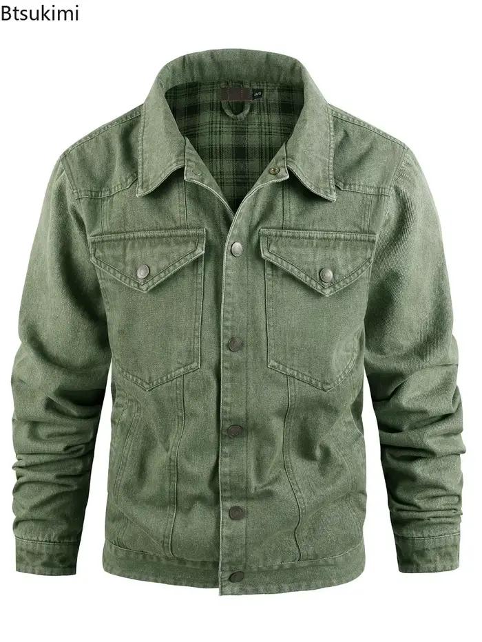 Nouveaux hommes Western Plaid flanelle vestes décontractée décontracté et ample commerce extérieur camion pilote Denim veste pour hommes S-2XL grande taille