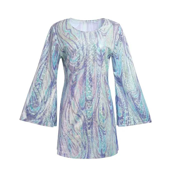 Nouvelle robe disco vintage pour femmes, style rock des années 70 et 80, costumes hippies des années 60, tenues d'anniversaire des années 70, robes à paillettes pour bal des années 1970, cosplay