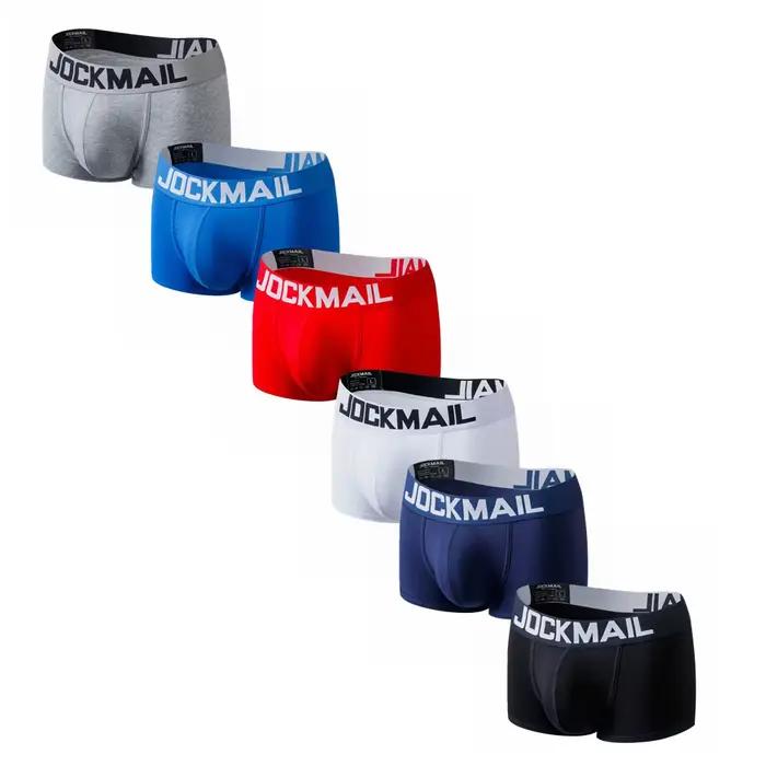 JOCKMAIL 6 pièces/lot homme caleçons Boxershorts coton hommes boxeurs mâle sous-vêtements respirants