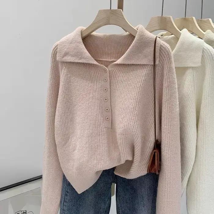 Pull surdimensionné à col rond pour femme