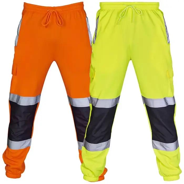 Pantalons de jogging amples hommes polyester patchwork réfléchissants pour automne hiver occasions spéciales