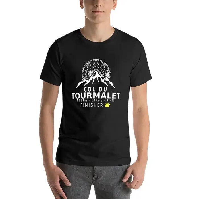 T-shirt Col du Tourmalet homme, décontracté et confortable, idéal pour les sorties estivales et les entraînements de jogging, disponible en plusieurs couleurs et tailles jusqu'à 6XL