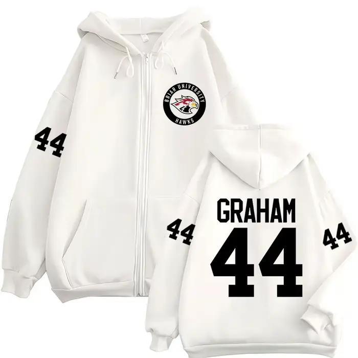Graham 44 Off Campus TV Series Hockey Briar University Sweat-shirt à capuche zippé pour homme