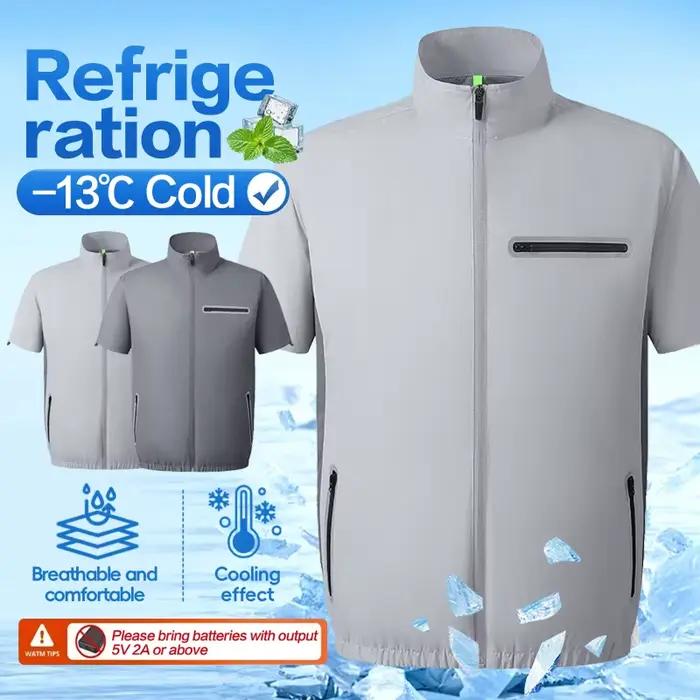 Vêtements de travail rafraîchissants à manches courtes avec ventilateur intégré pour l'été