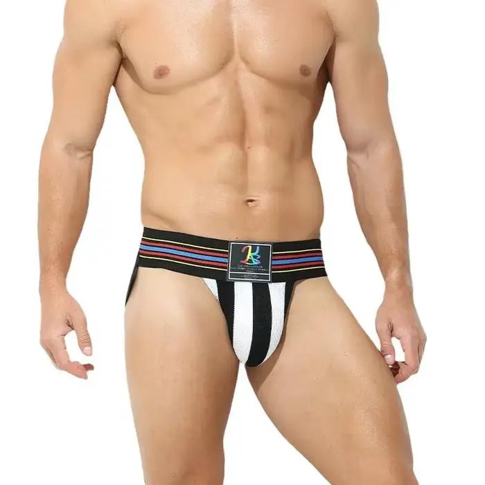 Arc-en-ciel hommes Sport Bikini jockstraps t-back sous-vêtements Sexy confortable en gros maillots de bain masculins