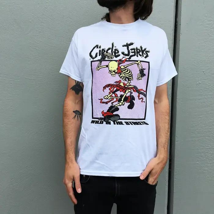 T-shirt CIRCLE JERKS 2026 Harcore Punk Rock Skanking Homme Qualité Coton Filé Anneauté Lavage Vintage Confortable Décontracté Graphique