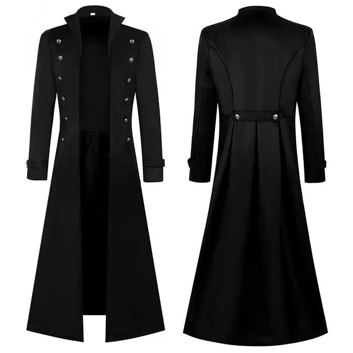 Vestes longues pour hommes de style gothique médiéval steampunk rétro