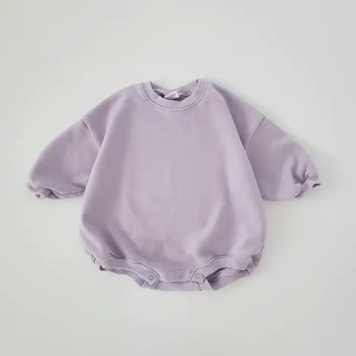 INS 0-24M nouveau-né bébé fille garçon sweat barboteuse enfant en bas âge à manches longues basique coton