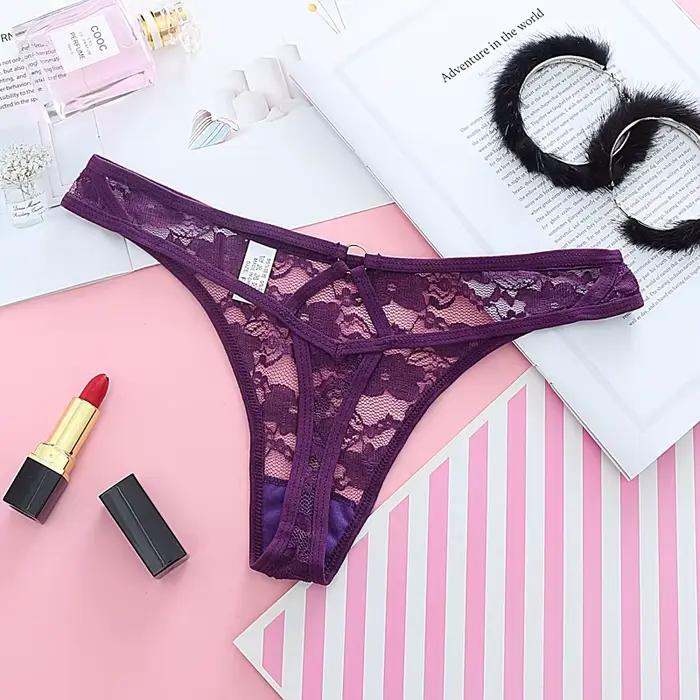 String en dentelle taille basse pour femme