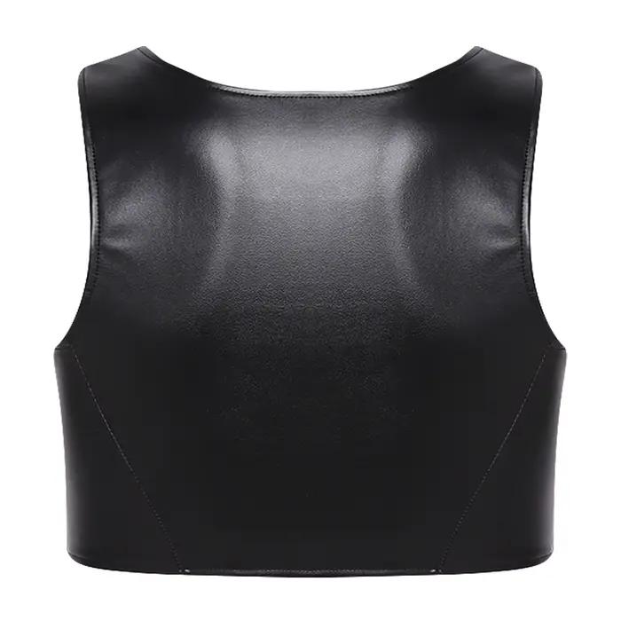Gilet en cuir PU et latex pour homme