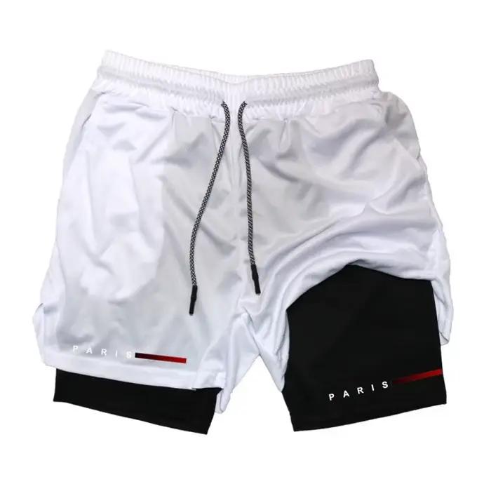 Shorts de course pour hommes 2 en 1
