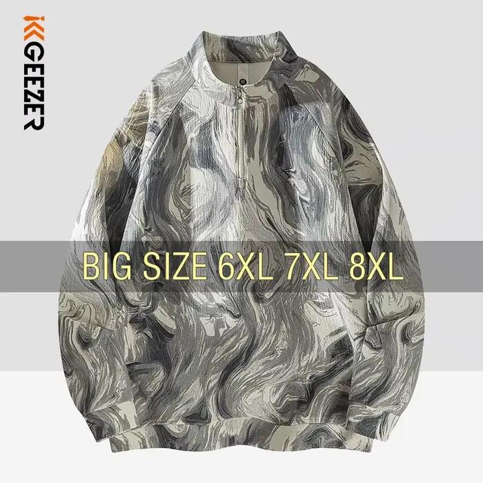 Hommes sweats à capuche Camouflage surdimensionné 6XL 7XL 8XL grande taille à manches longues aquarelle 2025 automne Streetwear mode Sport