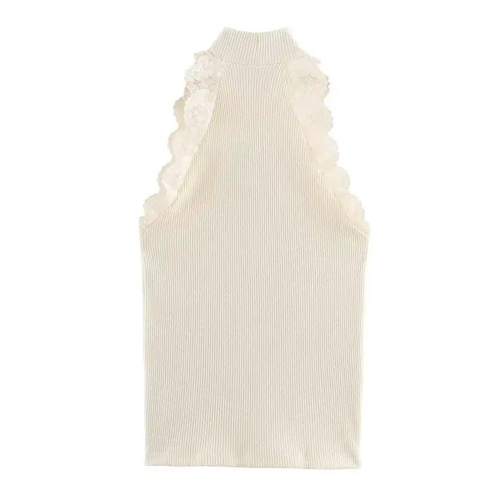T-shirt en dentelle polyester pour femme décontracté style rétro été ocassions spéciales