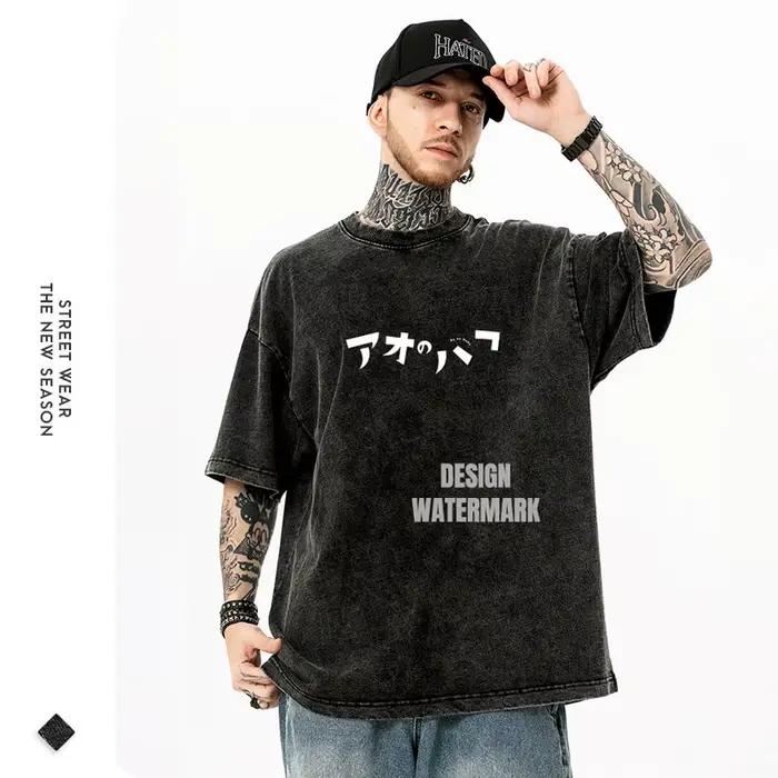 T-shirt Bandai B-Blue Box Vintage Lavé Ao no Hako T-shirts Oversize Chouno Hina Manches Courtes Kano Chinatsu Hauts Tees Homme