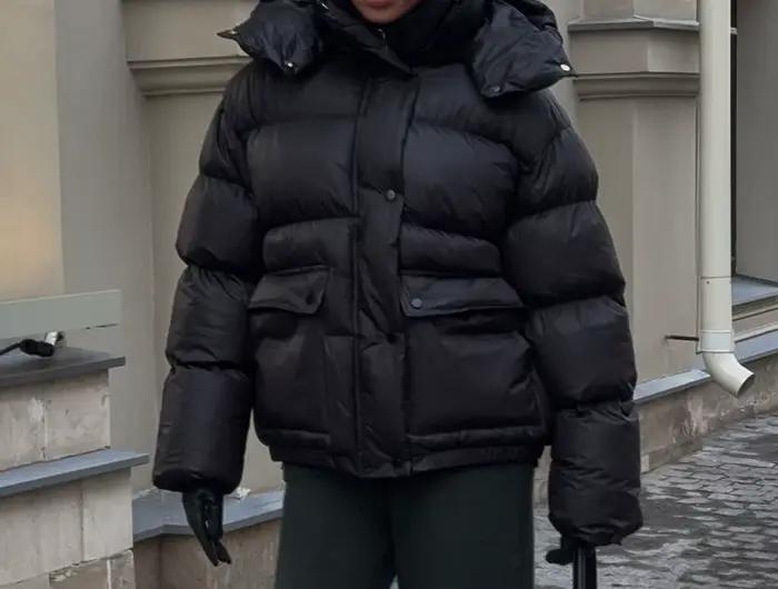 Veste en coton noir pour l'hiver 2025