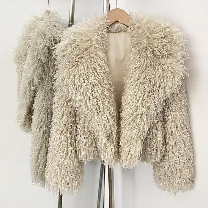 Veste en fausse fourrure pour femme, manteau en fourrure synthétique, veste tendance avec fourrure pour femme, nouvelle veste d'extérieur, manteau en fourrure artificielle pour femme, chic pour l'hive