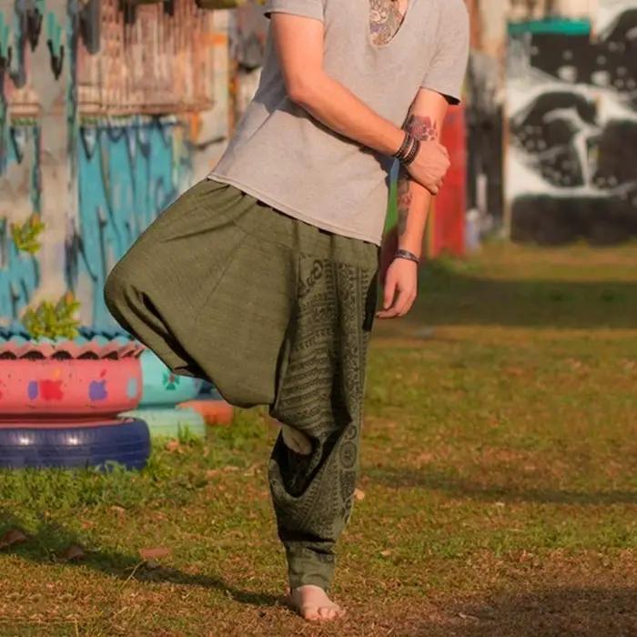 Pantalon croisé de style ethnique pour hommes