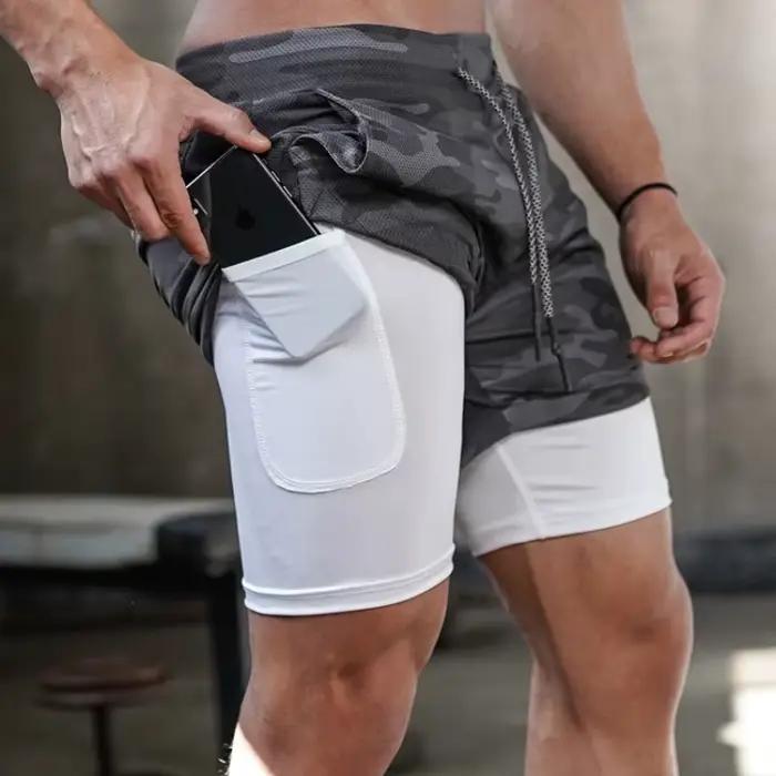 GYMREAPERS Camo Shorts de course hommes