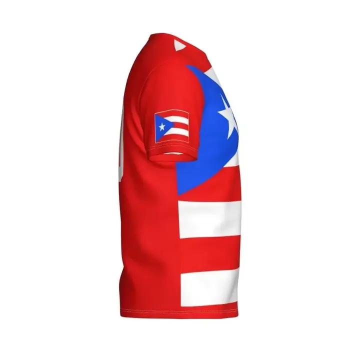 Puerto Rico Drapeau Badge Graphique T-shirts Football Sports 3D Imprimé T-shirt Unisexe Maillots Équipe Costume De Mode