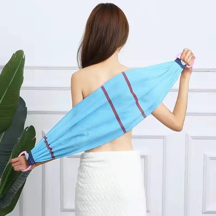 Rondelles de bain à dos long, serviette de bain pour dénuder et frotter, D343