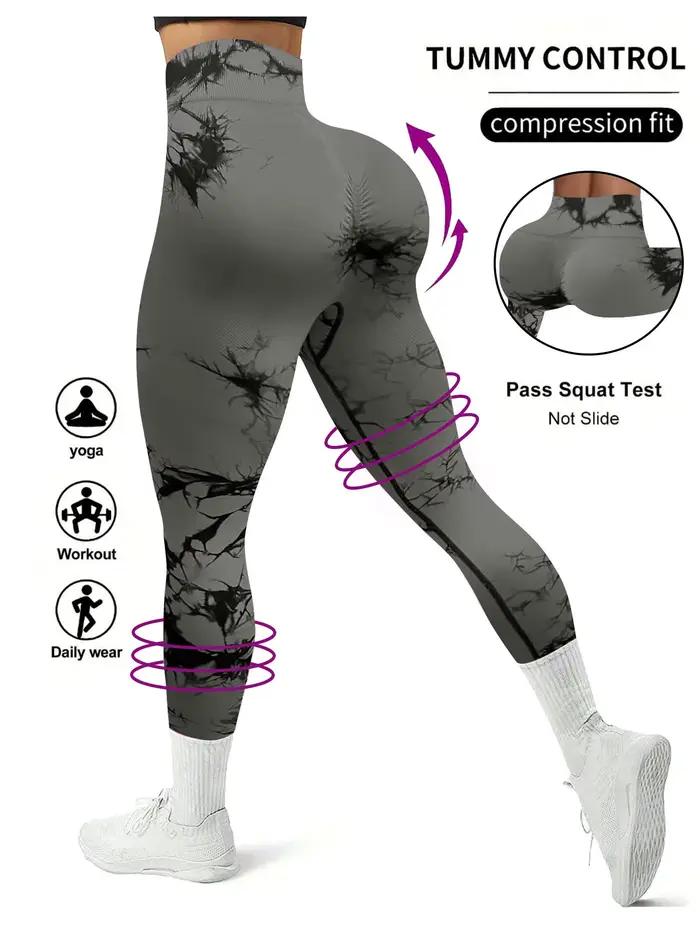 Leggins Push Up taille haute pour femmes, Sexy, Yoga, teinture par nouage, sans couture, Fitness, en