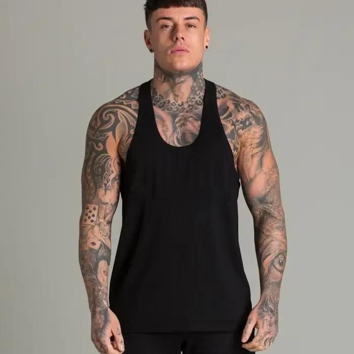 T-shirt de sport en coton pour homme, haut de musculation, respirant, rayé, levage, basket-ball, pré