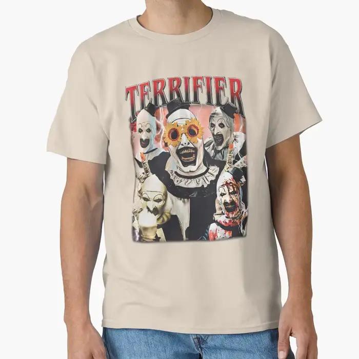 Terrifer art le clown années 80 vintage films d'horreur cadeau t-shirt pour hommes grande taille hau