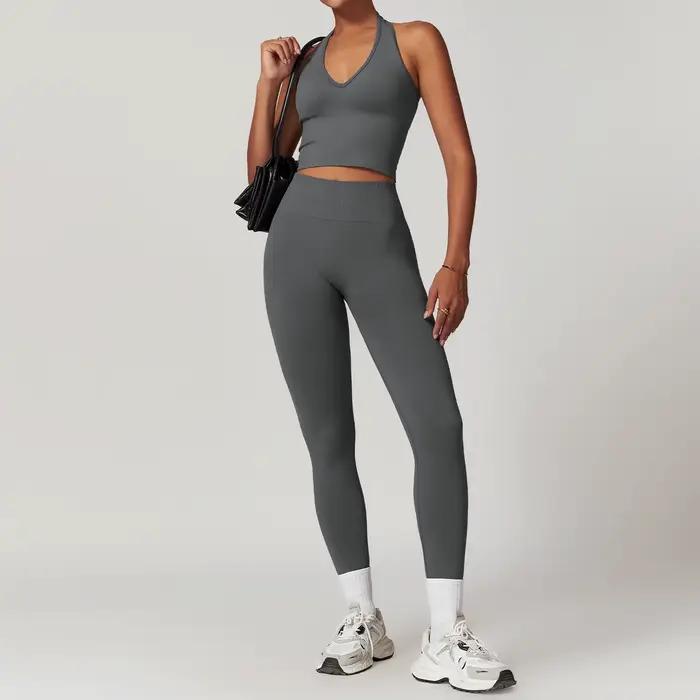 2 pièces ensemble de Yoga sans couture vêtements de sport vêtements de sport costumes de Yoga pour f