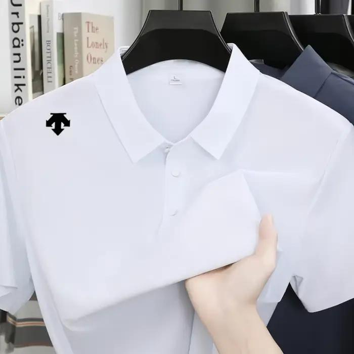 Polo brodé pour homme – T-shirt de sport tendance, confortable et respirant pour l'été – Haut de gam