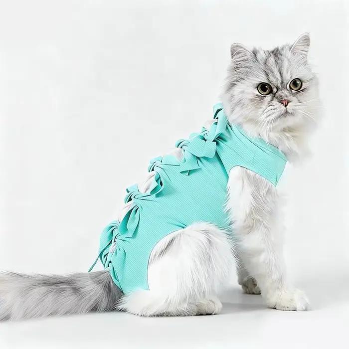 Vêtement de protection post-opératoire pour chat, anti-léchage, ajustable, pour la cicatrisation des