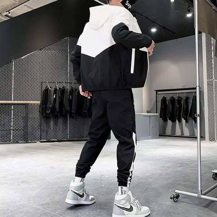 Ensemble de survêtement décontracté pour homme 2026 – Veste à capuche et pantalon de jogging 2 pièce