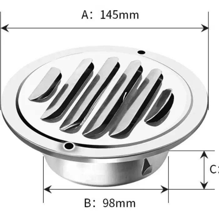 1 pièce – Hotte d'extraction murale extérieure en acier inoxydable à tête plate pour la ventilation