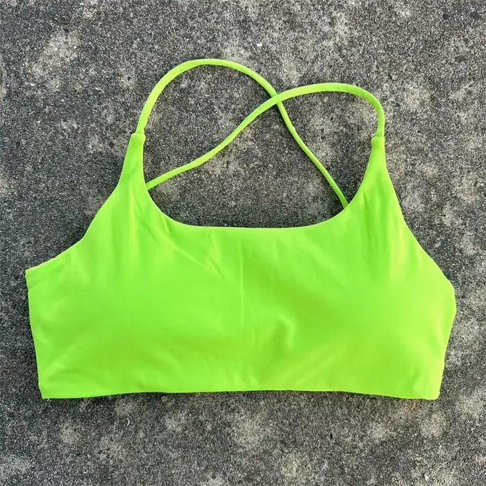 Soutien-gorge de Fitness pour femmes, couleur unie, serré, entraînement complet, dos croisé, sous-vê