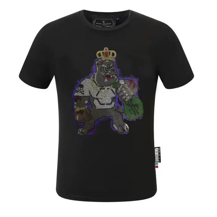 Marque lettre strass ali Plein marque haut T-shirt mode col rond