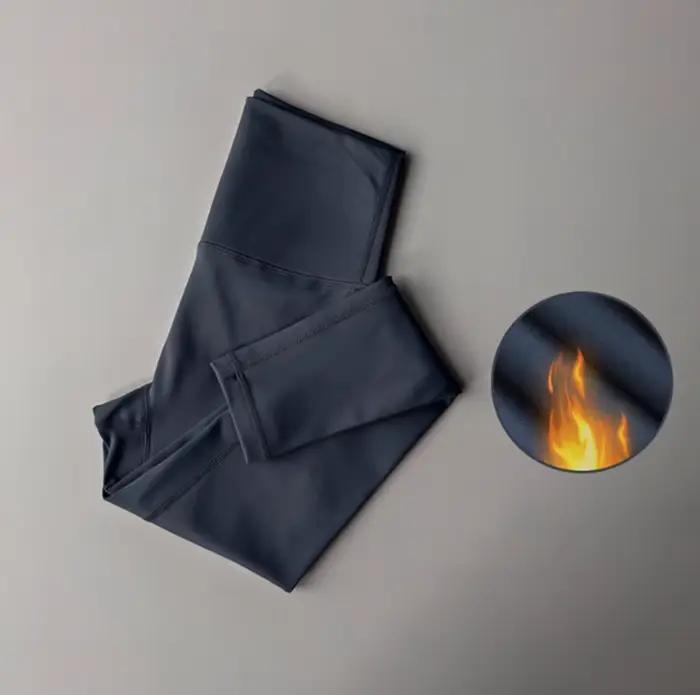 Pantalon d'entraînement doublé polaire pour femme, Leggings thermiques taille haute, sans couture av