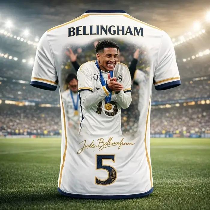 2026 Dernier modèle Bellingham No. T-shirt de football à motif de célébration du Real Madrid pour ho