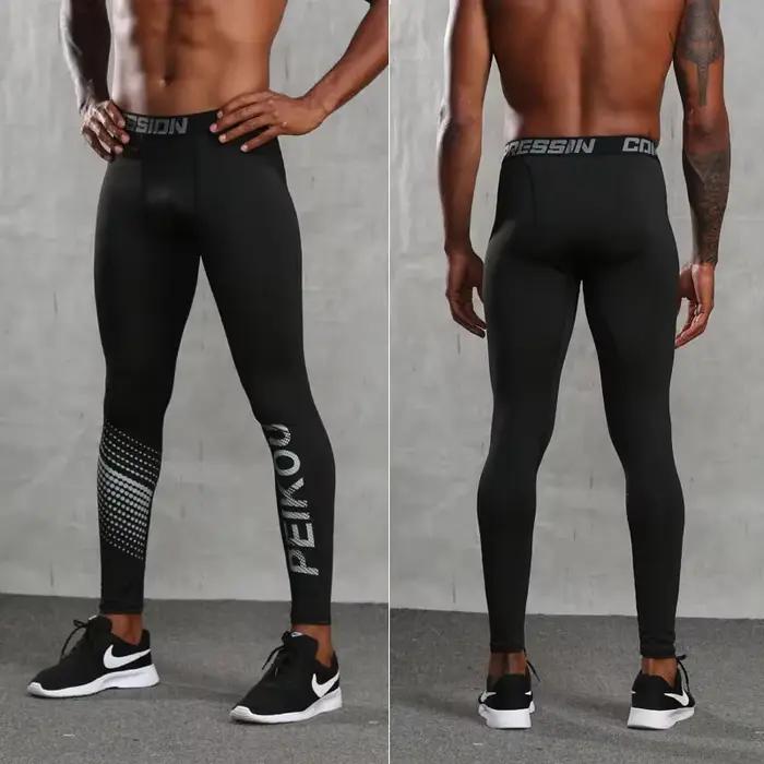 Pantalons serrés de sport de basket-ball, leggings serrés compressés à haute élasticité, respirants