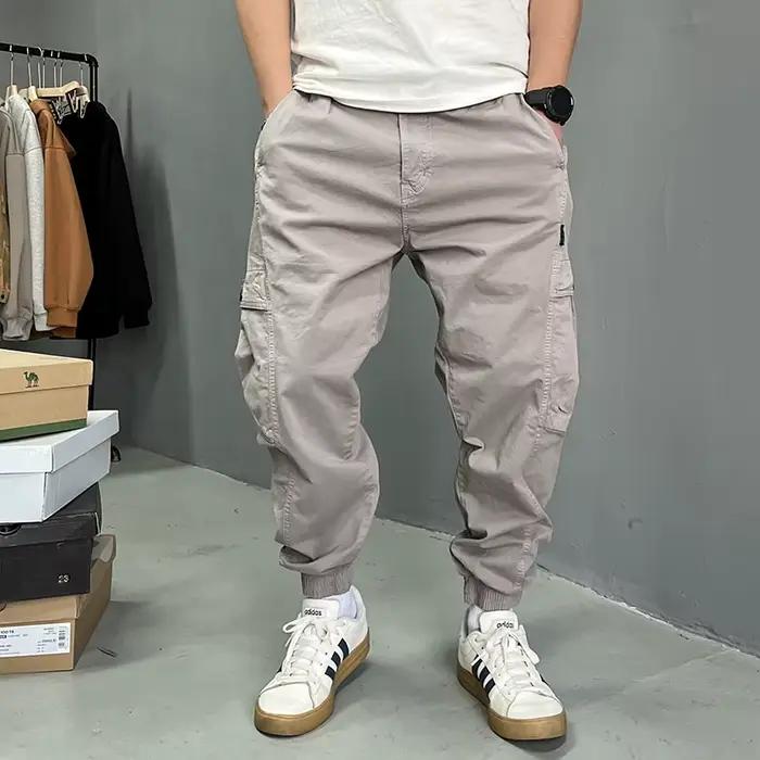 Pantalon cargo vintage de haute qualité pour hommes, streetwear japonais, vêtements Harajuku, joggeu