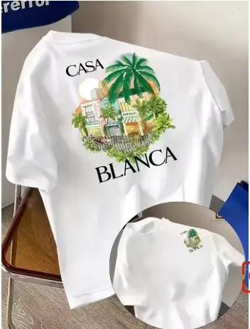 T-shirt en pur coton pour homme avec imprimé architecture urbaine marocaine et police Casablanca - T