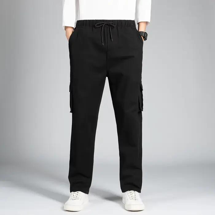 Pantalon décontracté à jambes larges pour hommes, ample, droit, Hip-Hop, Streetwear, mode Cargo, ave
