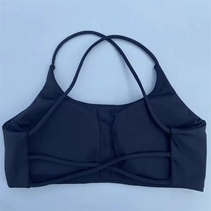 Soutien-gorge de Fitness pour femmes, couleur unie, serré, entraînement complet, dos croisé, sous-vê