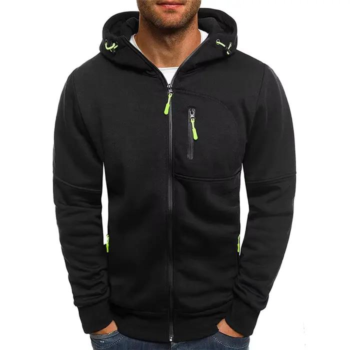 Vestes à capuche décontractées pour hommes avec fermeture éclair, survêtement masculin PVD, vêtement