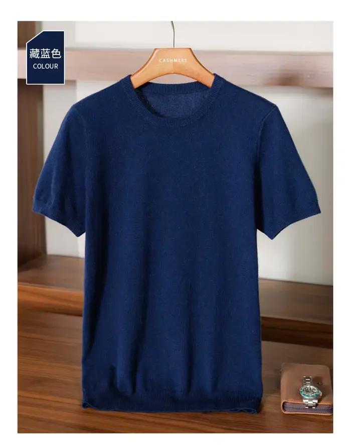 Nouveau pull en cachemire à col rond pour hommes en automne et en hiver 100% pur cachemire tricoté b