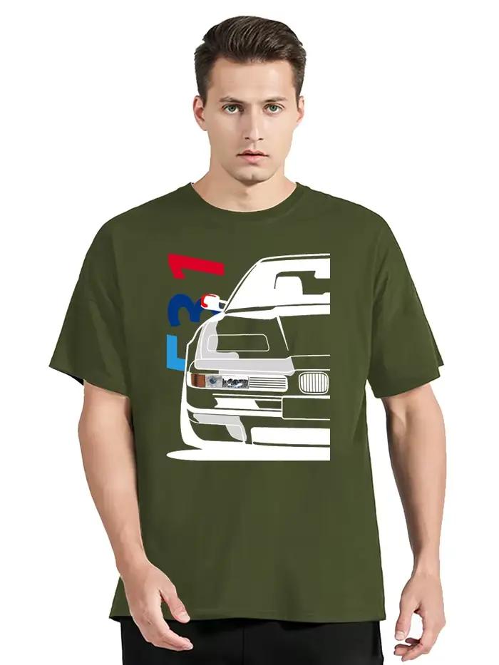 T-shirt en coton à col rond imprimé voiture classique pour hommes, vintage, cool, automobile, amour,