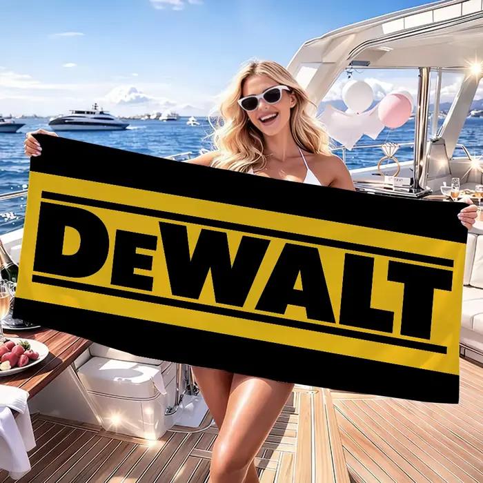Serviette de plage absorbante à séchage rapide avec logo Tool Box D-DeWalt pour le sport, le fitness