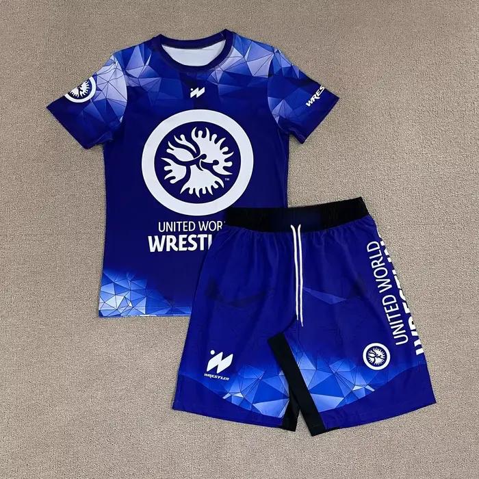 Ensemble de sport respirant pour homme : Rashguard et short à imprimé marbre blanc, séchage rapide,