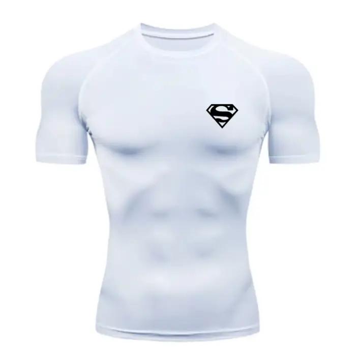 T-shirt de compression homme 2026 à manches courtes – Maillot de sport fitness, course à pied, gym –